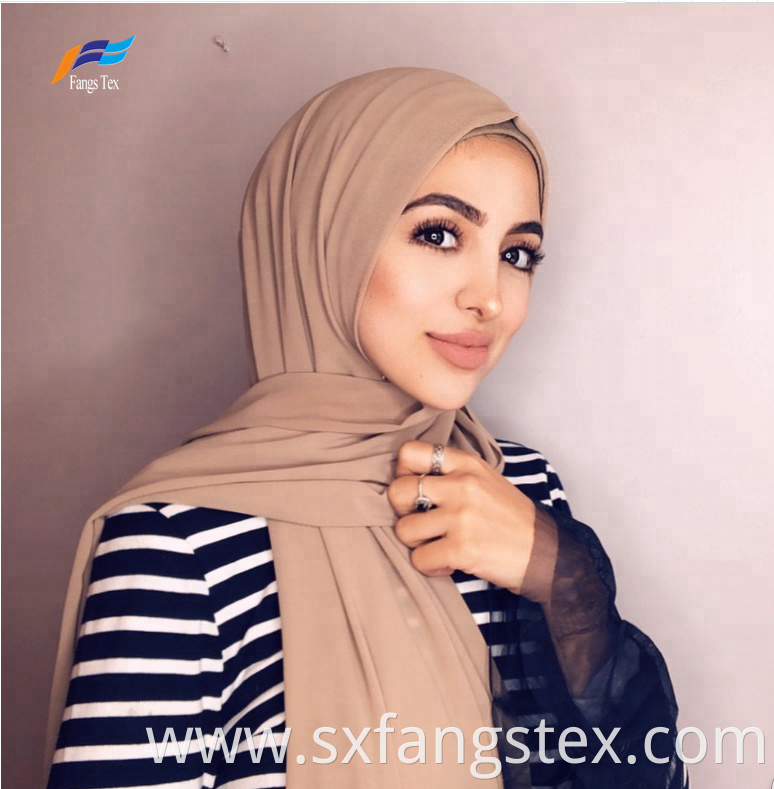 Muslim Women Polyester Dyed Plain Scarf Shawl Hijab